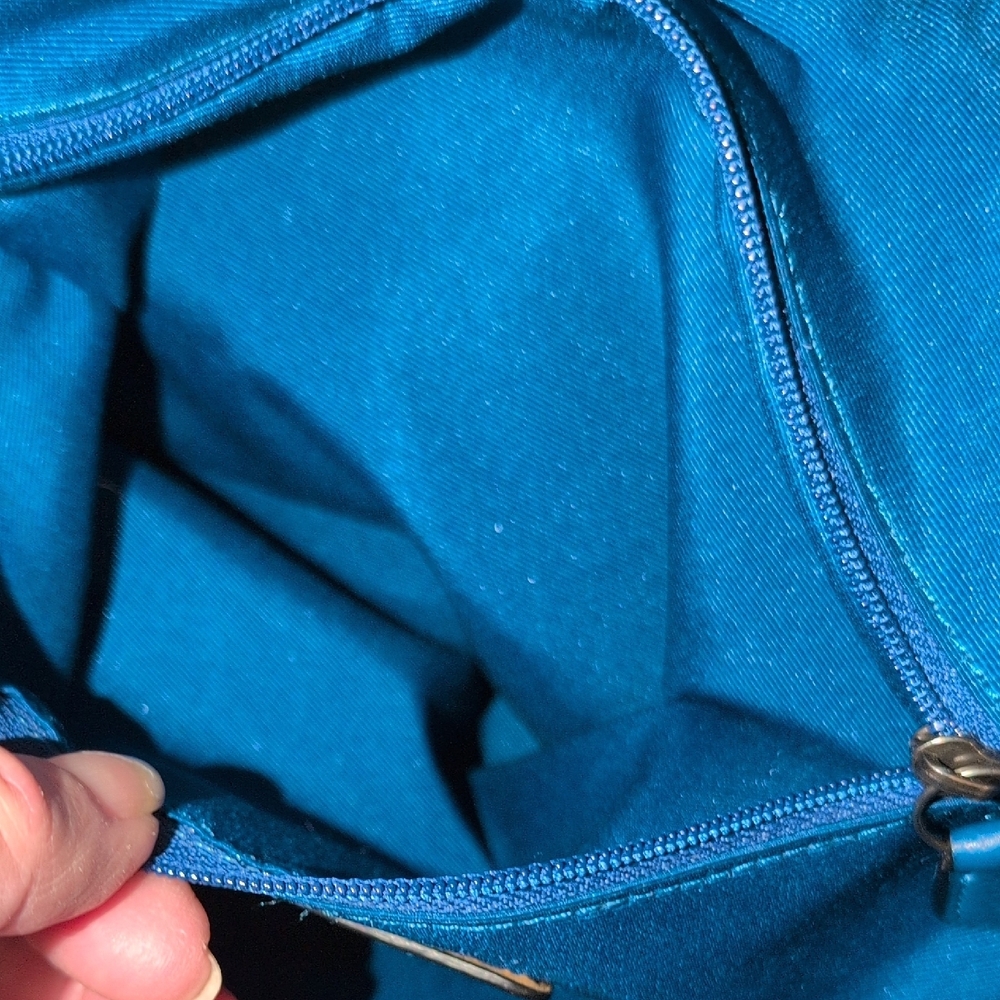Coach Mickie Satchel In Blue Pebble Leather 2 Ways To Carry - Picture 15 of 16